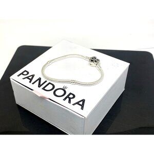 PANDORA Women's Bracelet Heart .925 Sterling Silver With Box 6.25'' Wrist Size